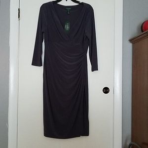Ralph Lauren fitted rouched dress